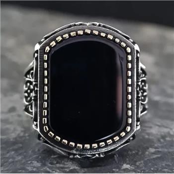 Men's Black Onyx Signet Ring