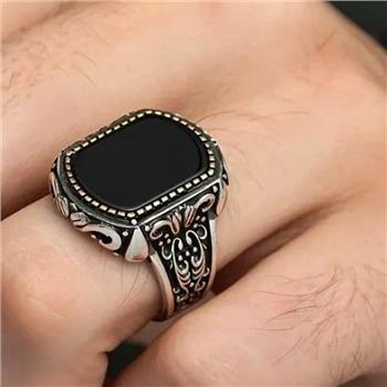 Men's Black Onyx Signet Ring