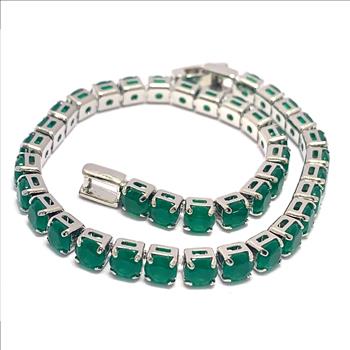 Mia Rose Collection 7.00ctw 7” Emerald Tennis Bracelet