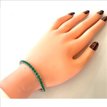 Mia Rose Collection 7.00ctw 7” Emerald Tennis Bracelet