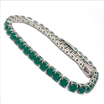 Mia Rose Collection 7.00ctw 7” Emerald Tennis Bracelet