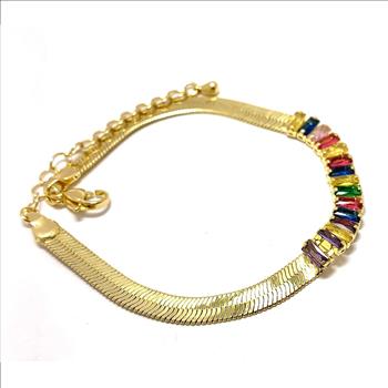Multi-Color Diamonique Diamond Snake Chain Tennis Bracelet For Women