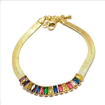 Multi-Color Diamonique Diamond Snake Chain Tennis Bracelet For Women