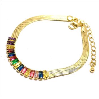 Multi-Color Diamonique Diamond Snake Chain Tennis Bracelet For Women