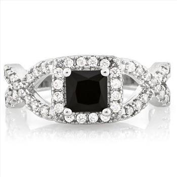 Onyx & White Topaz Ring