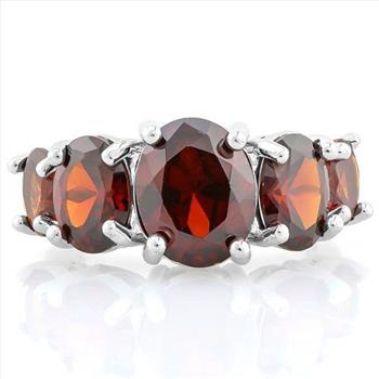 Red AAA+ Grade CZ Ring Size 7