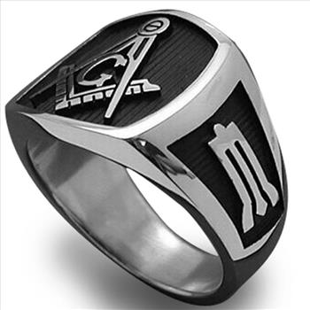 Special Design 18k Gold Overlay Unisex Ring Size 10 Masonic
