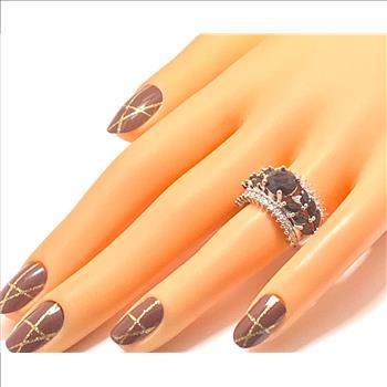 sz8: Antique Design 7.50ctw Black Spinel & Diamonique Diamond Ring  sz8