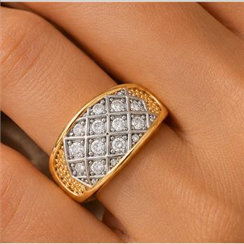 sz9 2.85 CTW Diamonique Diamond Ring / Band 14k Gold Ovr