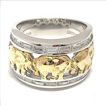 TOVA Designer r .925 Sterling Silver Diamonique Diamond Ring sz7