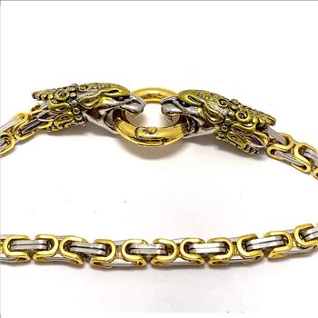 Two Tone Dragon Byzantine-Style Bracelet