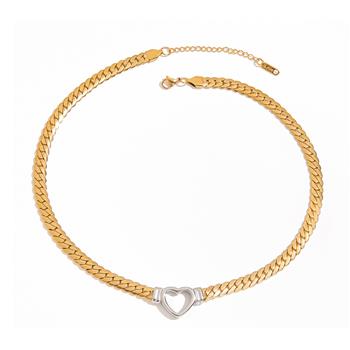 Two-Tone Heart Necklace