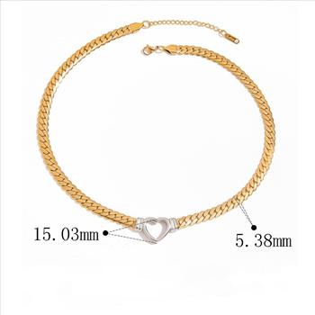 Two-Tone Heart Necklace