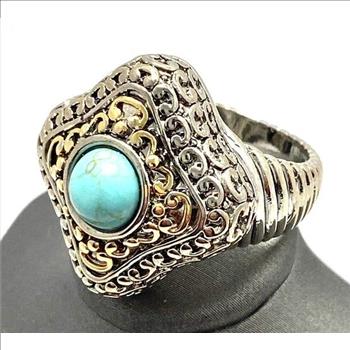 Two-Tone, Turquoise Ring