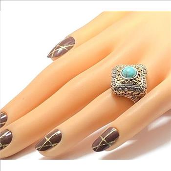 Two-Tone, Turquoise Ring