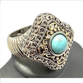 Two-Tone, Turquoise Ring