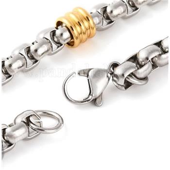 Two-Tone Unisex Chain Bracelet 14k Gold Ovr