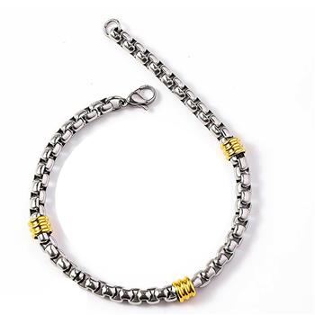 Two-Tone Unisex Chain Bracelet 14k Gold Ovr