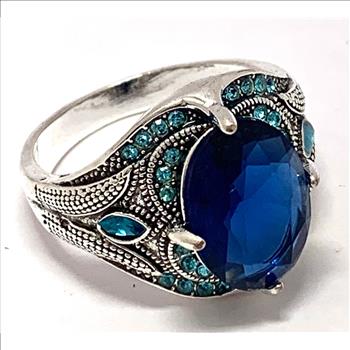 Unisex 11.50ctw Sapphire & Blue Topaz Unisex Statement Ring sz10