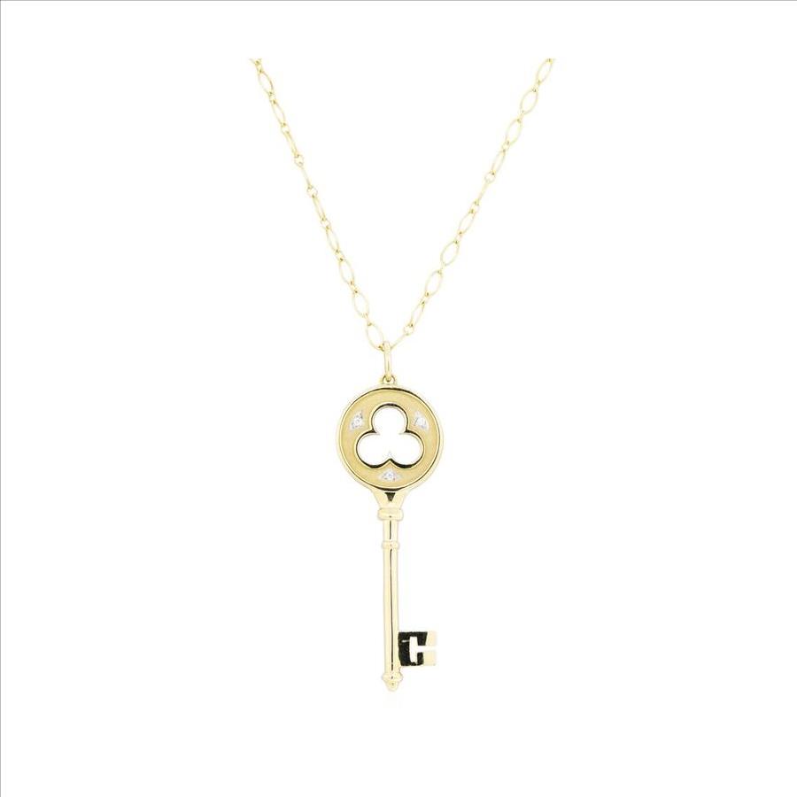 Diamond Clover Key Pendant 