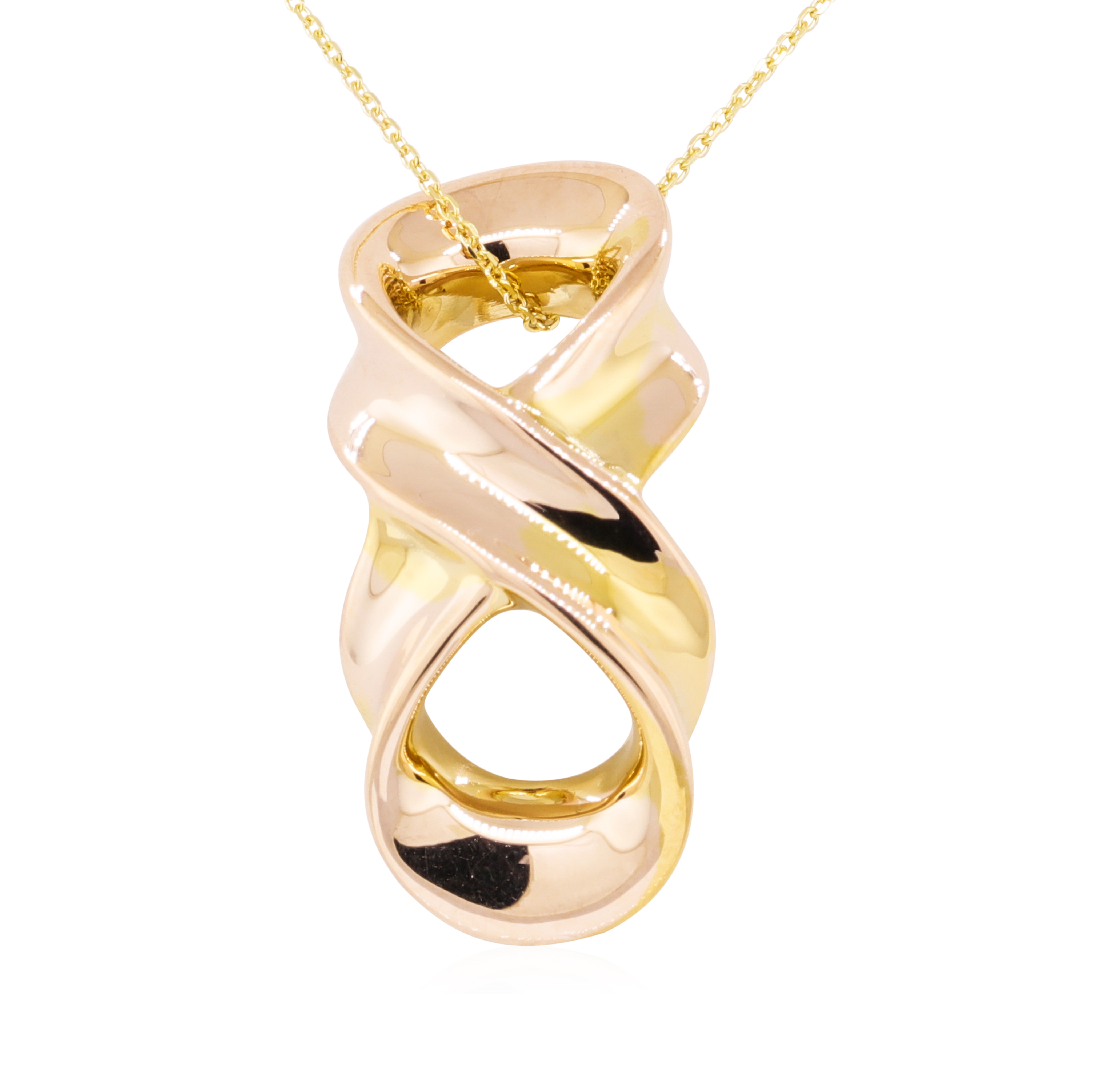 14K Yellow Gold 2.90 Grams High Polished Pendant Slider With Chain