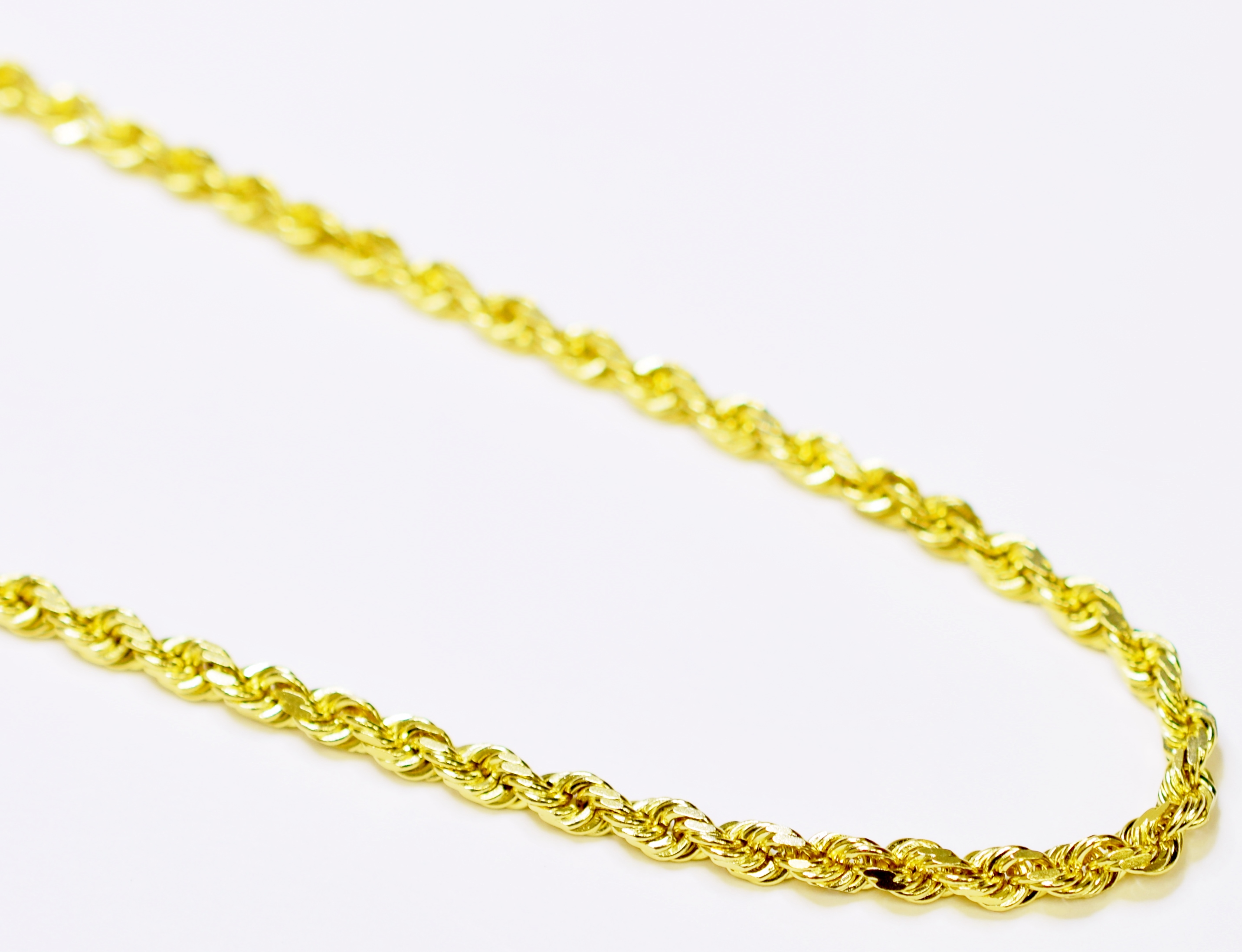 thumbnail image 2 of 14K Solid Yellow Gold Lite Rope Chain Necklace - Available In 16, 18, 20 Inch Lengths - Ritastephens 2 of 3