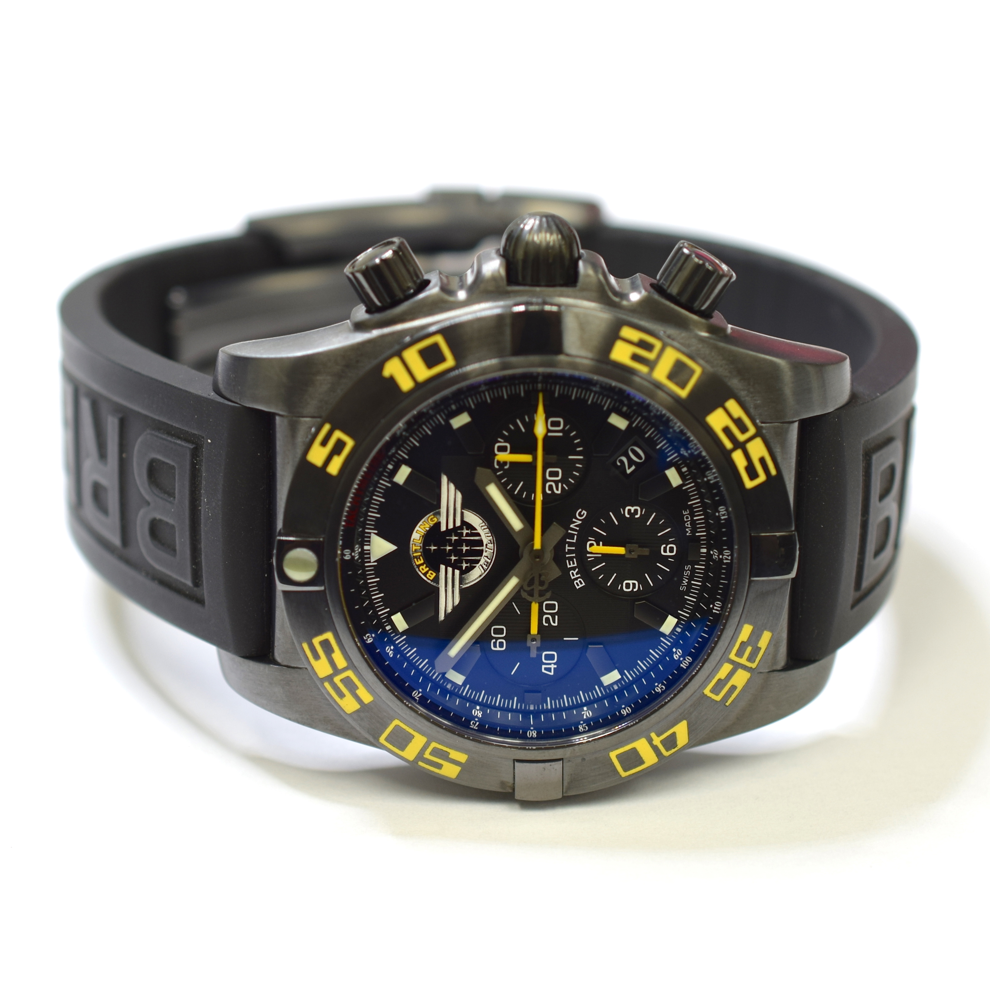 Breitling Chronomat GMT 47mm Stainless Steel Mens Watch on Rubber Strap