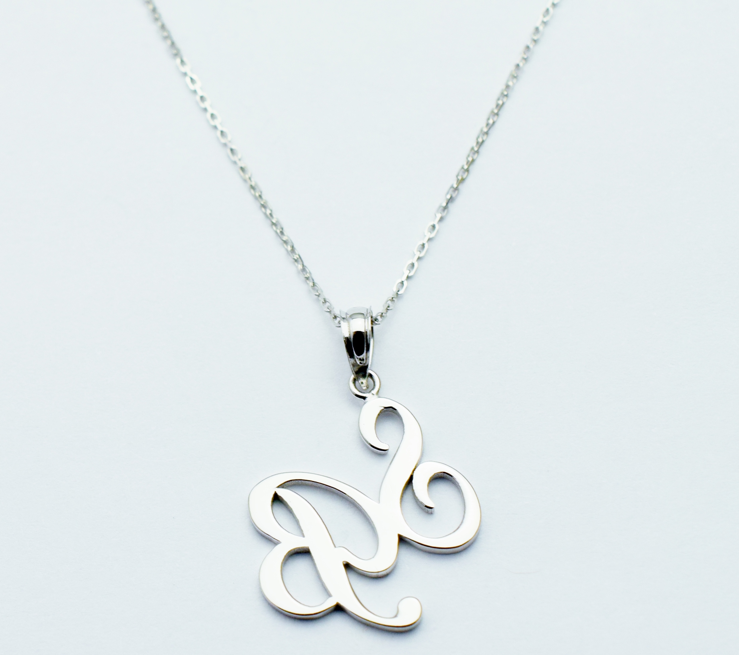 Initial Diamond Pendant With Gold Chain 