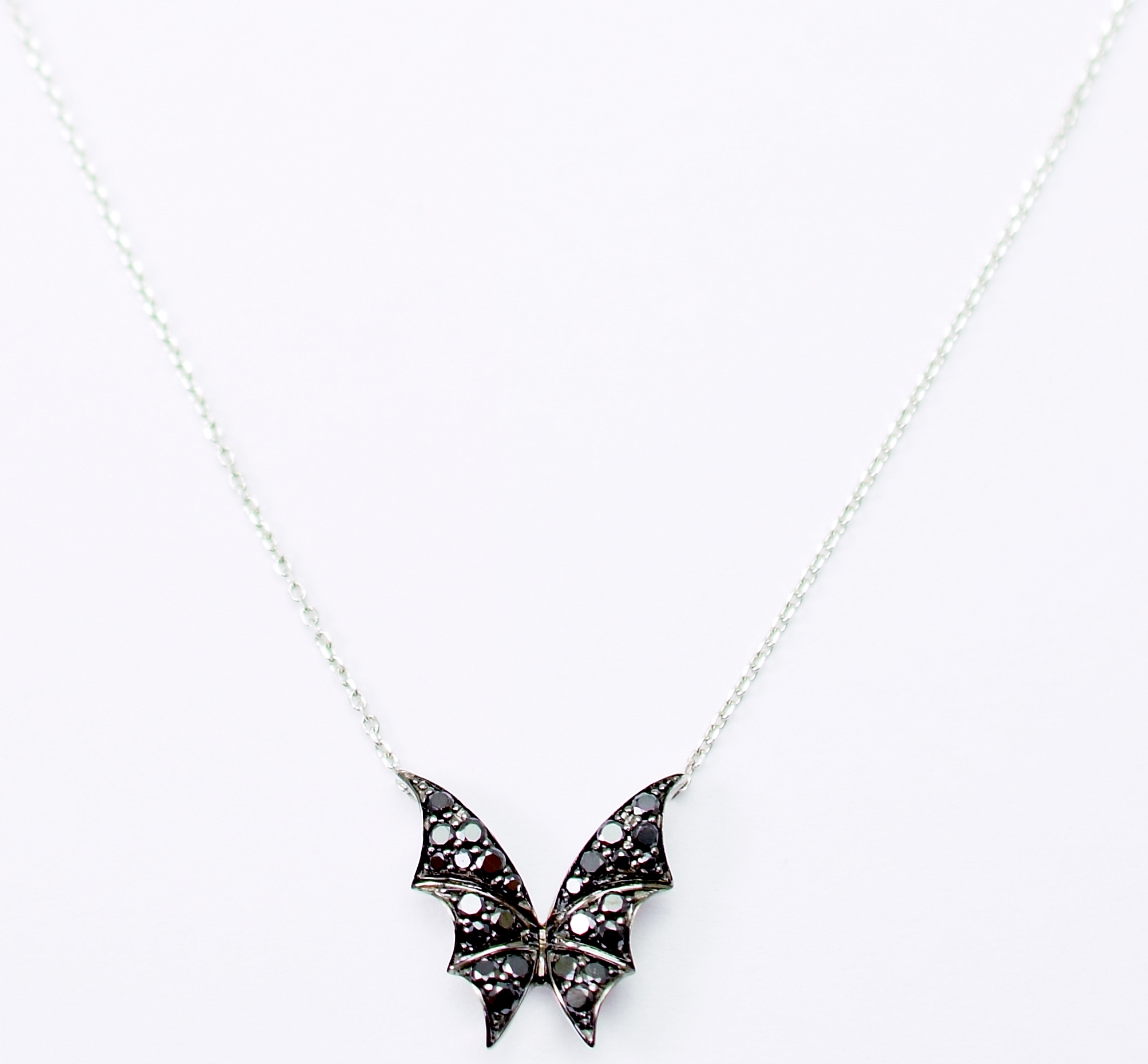 14K White Gold 2.71 Grams Black Diamond 