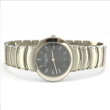 Christian Dior Paris Stainless Steel Black Dial Mid - SIze Watch