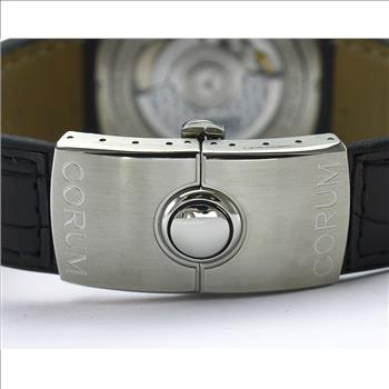 Corum Limited Edition Casino Bubble DIamond Roulette Wheel Design Dial Men's Watch on Black Leather Strap