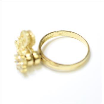 14K Yellow Gold 4.15 Grams Tweety Bird Design CZ Motion Ring 