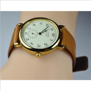 Casio Traddy Stainless Steel Watch W/ Leather Band