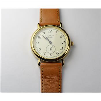 Casio Traddy Stainless Steel Watch W/ Leather Band