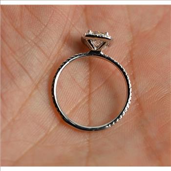 0.89 Carat t.w. diamond Halo Wedding Ring Brand New Center diamond is 0.59 Carat