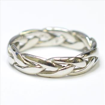 Platinum 12.75 Grams Braided Style High Polished Ring