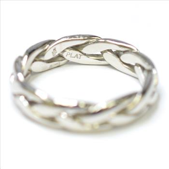 Platinum 12.75 Grams Braided Style High Polished Ring