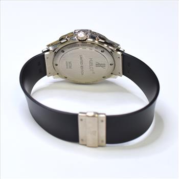 Hublot MDM Flyback 36mm 18K White Gold Watch on Rubber Strap 1810.4