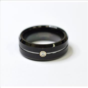 Tungsten Carbide Ladies Wedding Band With Diamond