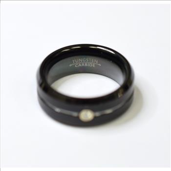 Tungsten Carbide Ladies Wedding Band With Diamond