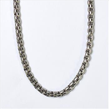 Bvlgari Design 18K White Gold 83.85 Grams Link Chain Necklace 32 Inches