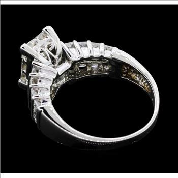 14K White Gold Princess Cut Diamond Ring With Princess Cut Diamond 6 Stone Center