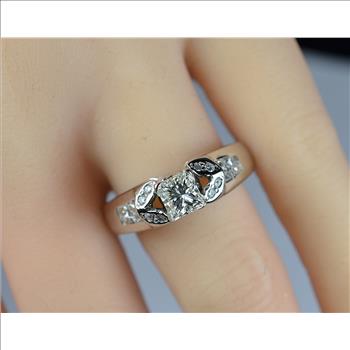 $6,000 Retail 18K White Gold  1.00 Ct t.w. Diamond Engagement Ring