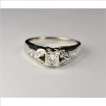 $6,000 Retail 18K White Gold  1.00 Ct t.w. Diamond Engagement Ring