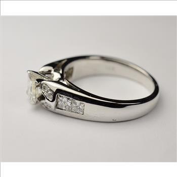 $6,000 Retail 18K White Gold  1.00 Ct t.w. Diamond Engagement Ring