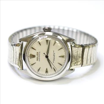 Rolex Oyster Perpetual Vintage 34mm Stainless Steel Watch on Elastic Strap 6084