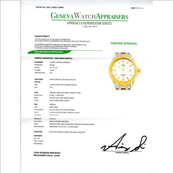 Omega Seamaster 120M White Wave Dial Mens Watch 42MM