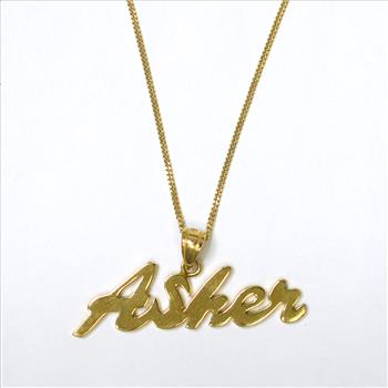 18K Yellow Gold 8.05 Grams Asher Pendant With 14K Gold Chain