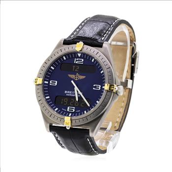 Breitling Navitimer Aerospace 40mm Titanium Case Watch on Leather Strap 80360