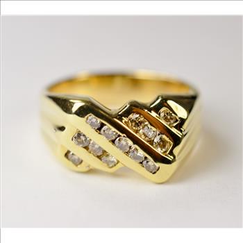 $2,000 Retail 18K Gold Channel Set Diamond Ring